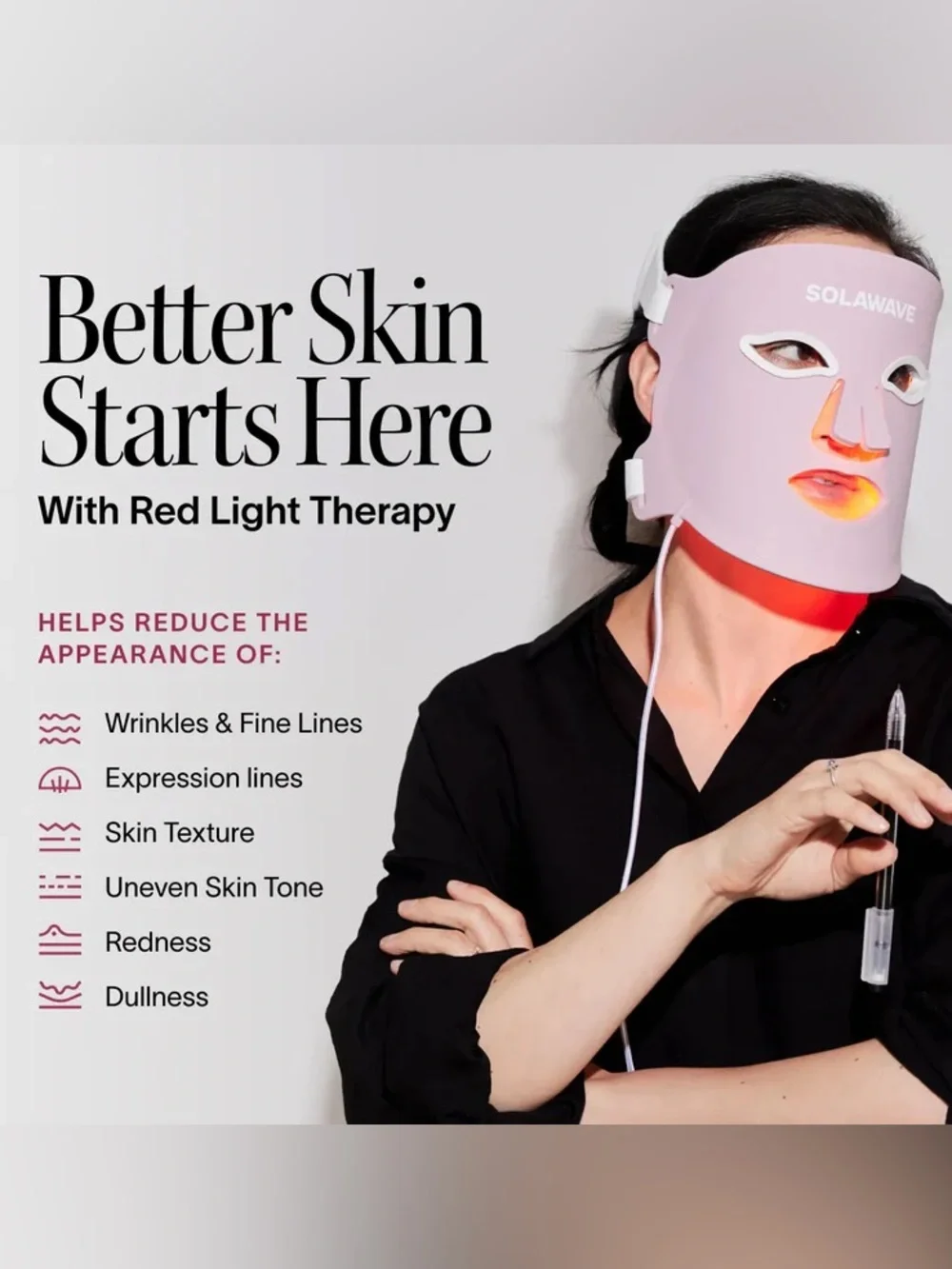 Solawave BOGO - Pink LED Facial & Neck+Chest Masks
